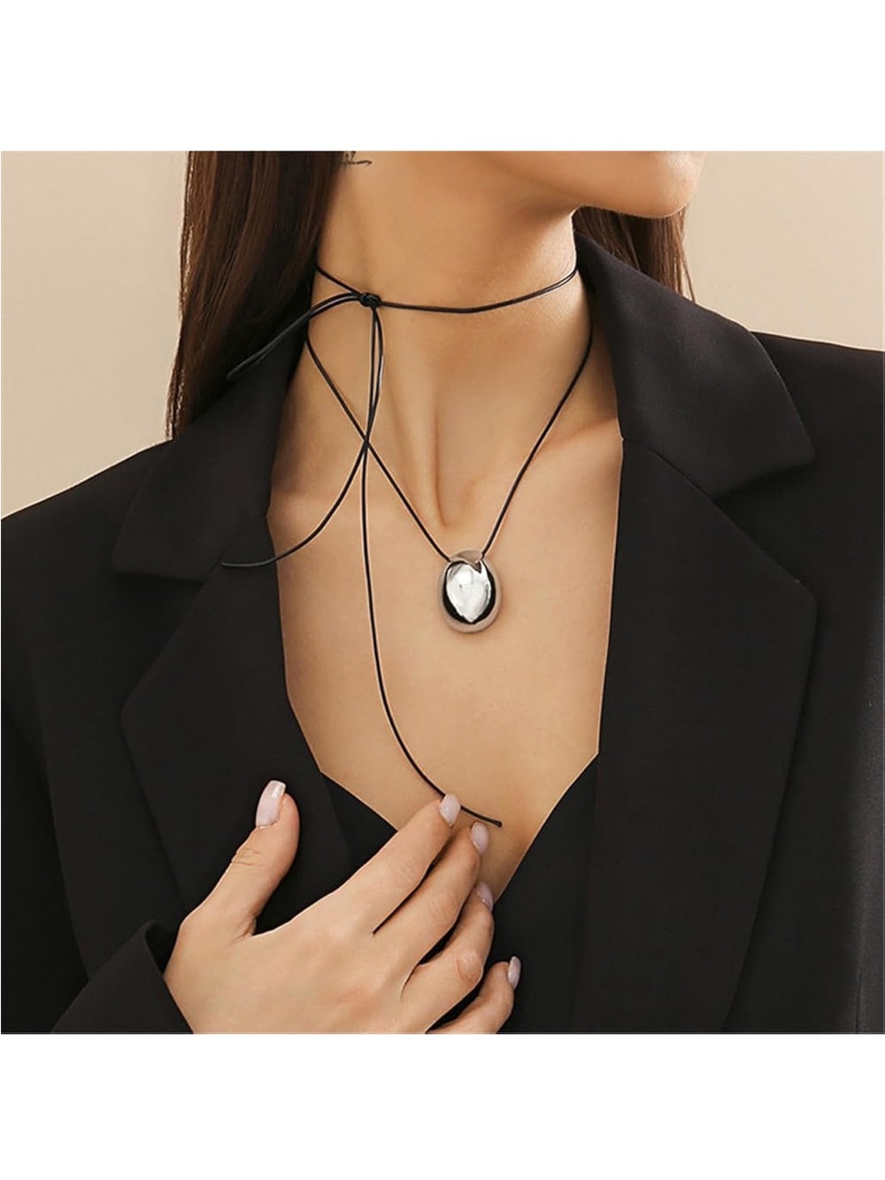 Necklace with double layer heart pendant, gold and silver plated